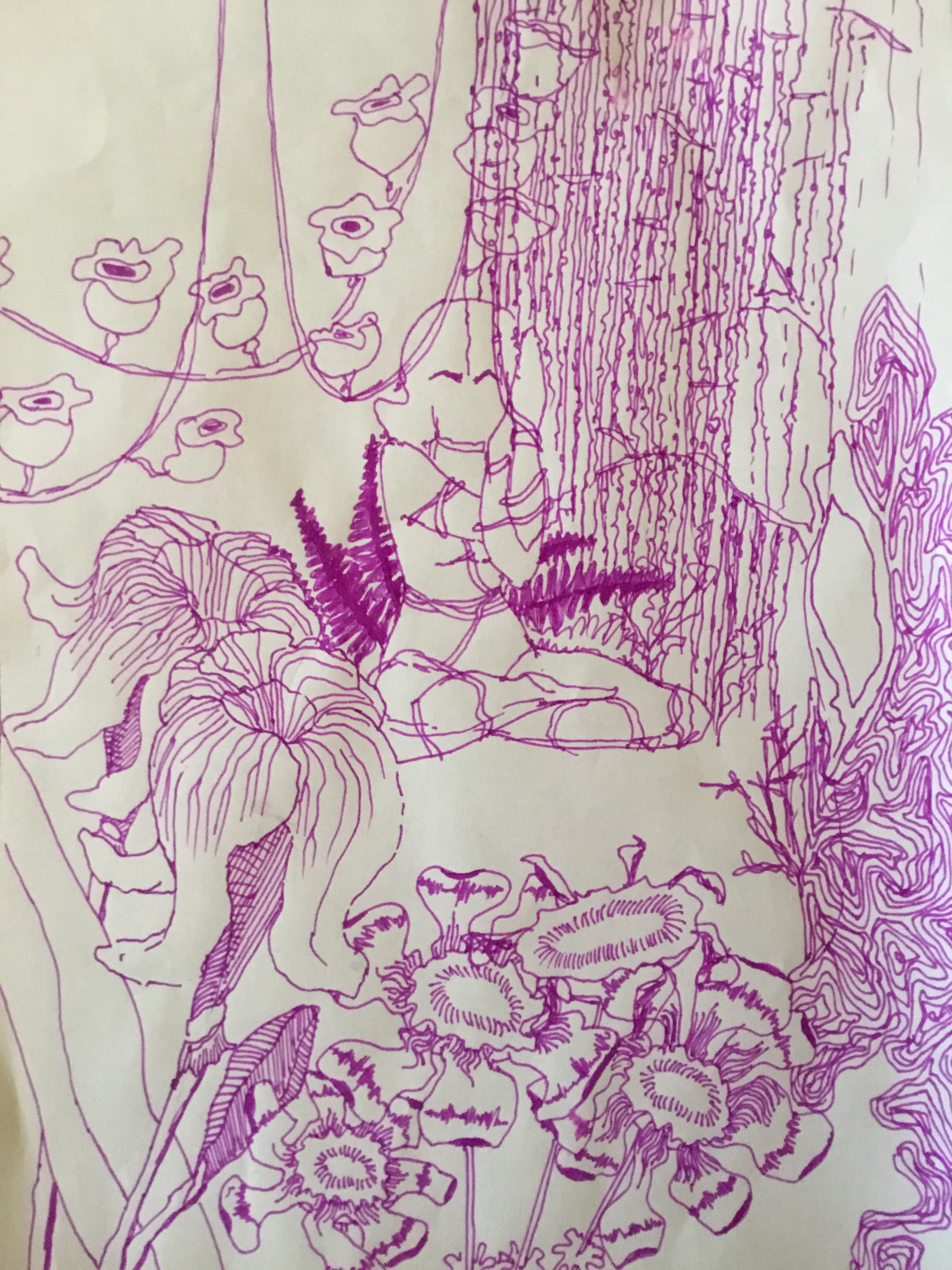 listening to italian jazz, ink on paper, 2019