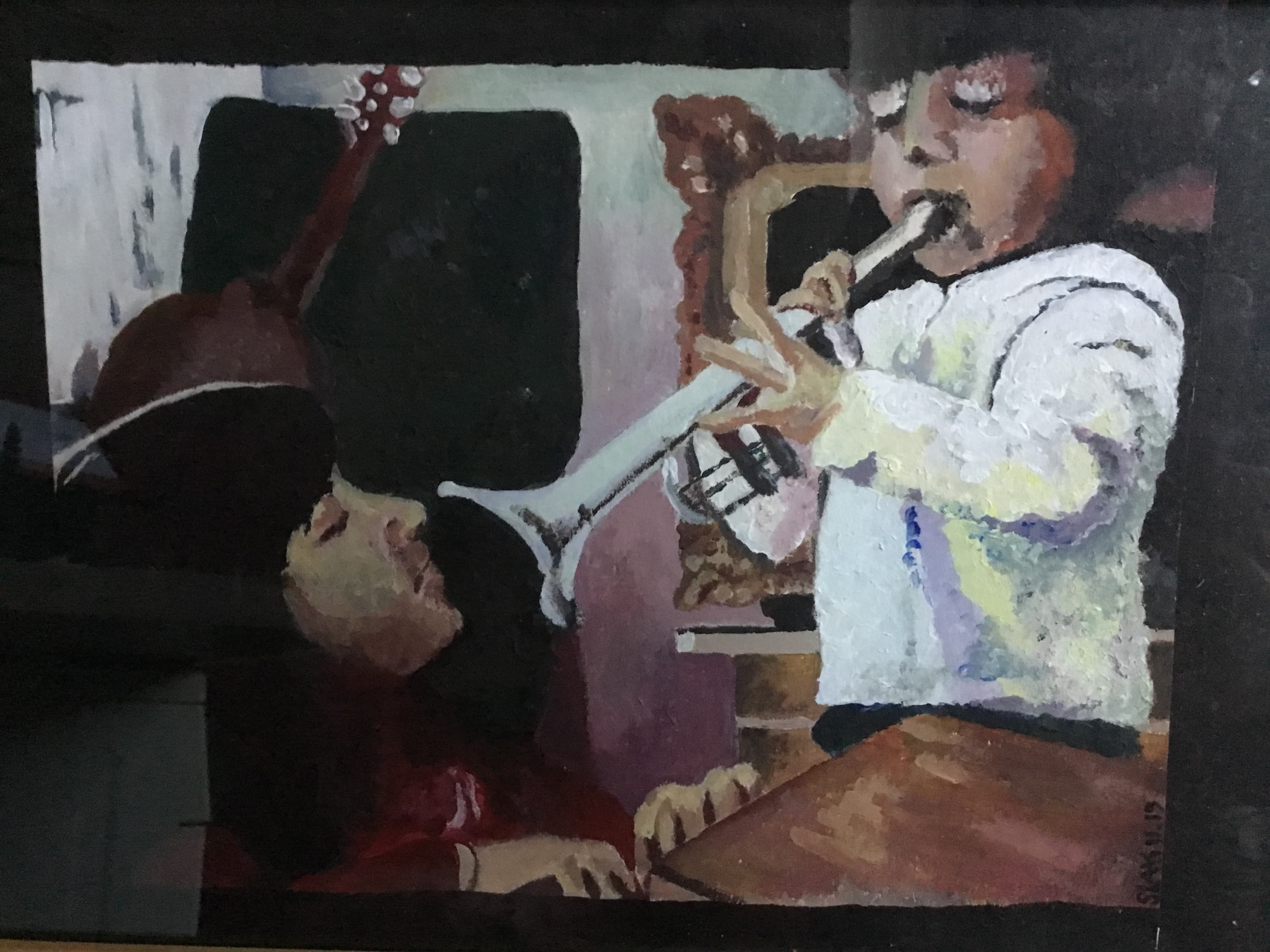 sister jam, acrylic on carton, ca. 2021